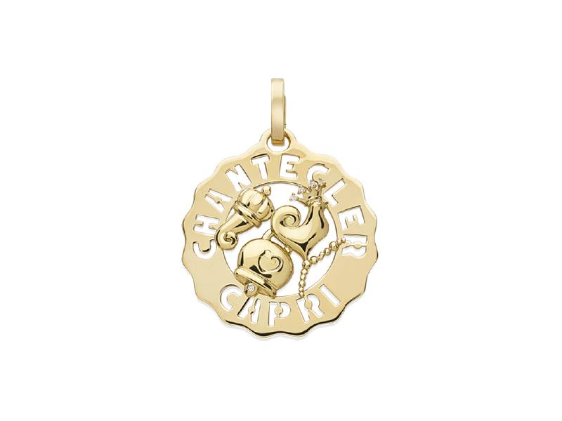 YELLOW GOLD 18KT MEDIUM CHARM ROOSTER, CAMPANELLA, HORN LOGO CHANTECLER 39933